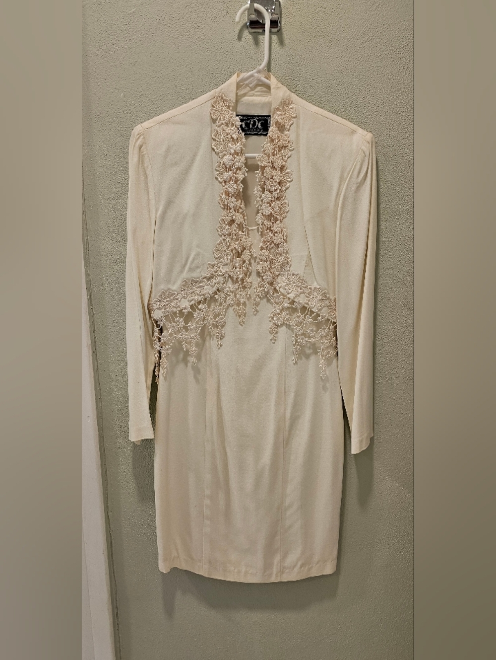 Vintage 90's - CDC Off White No Sleeve Dress with Matching Jacket